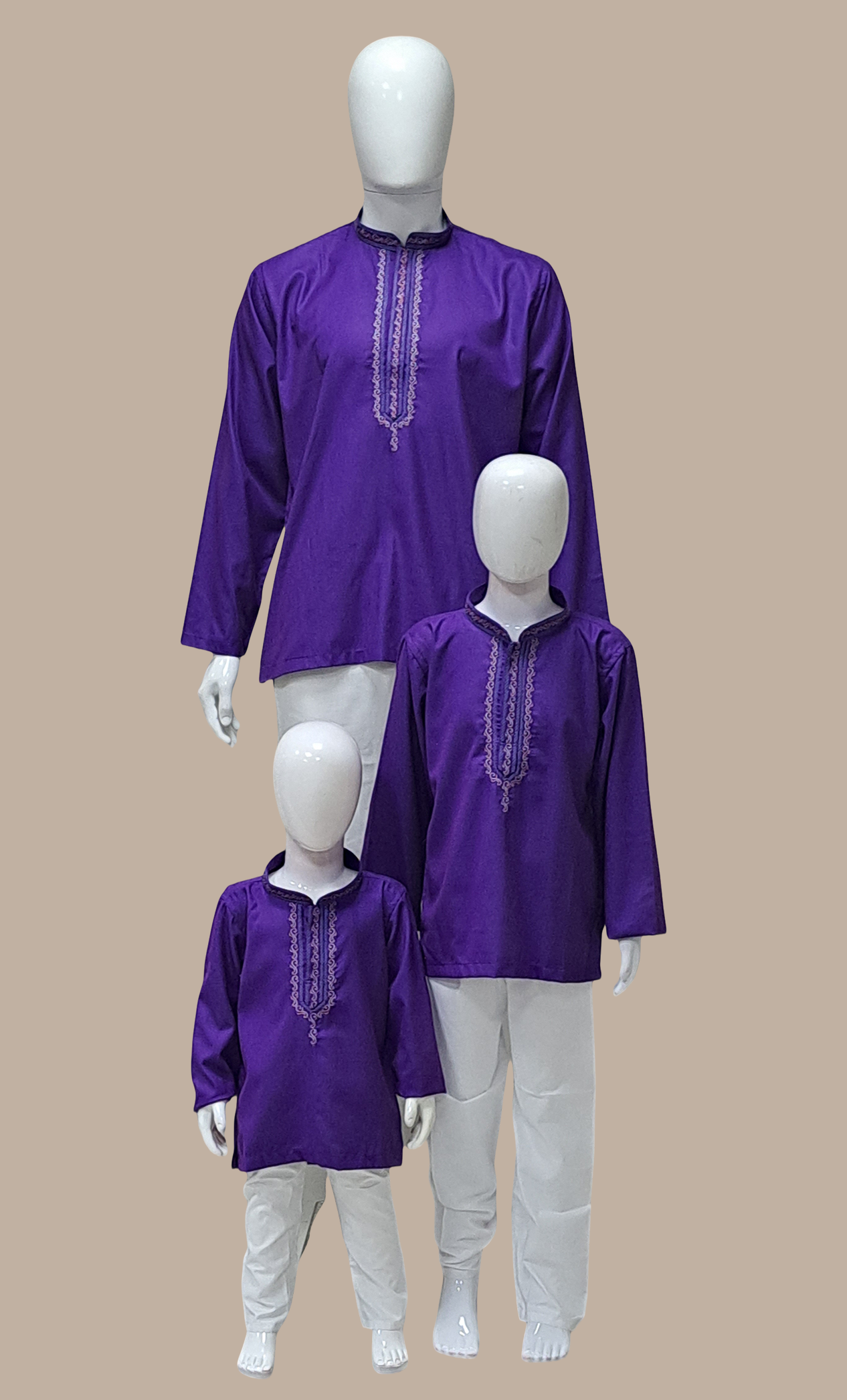 Deep Purple Embroidered Kurta Top