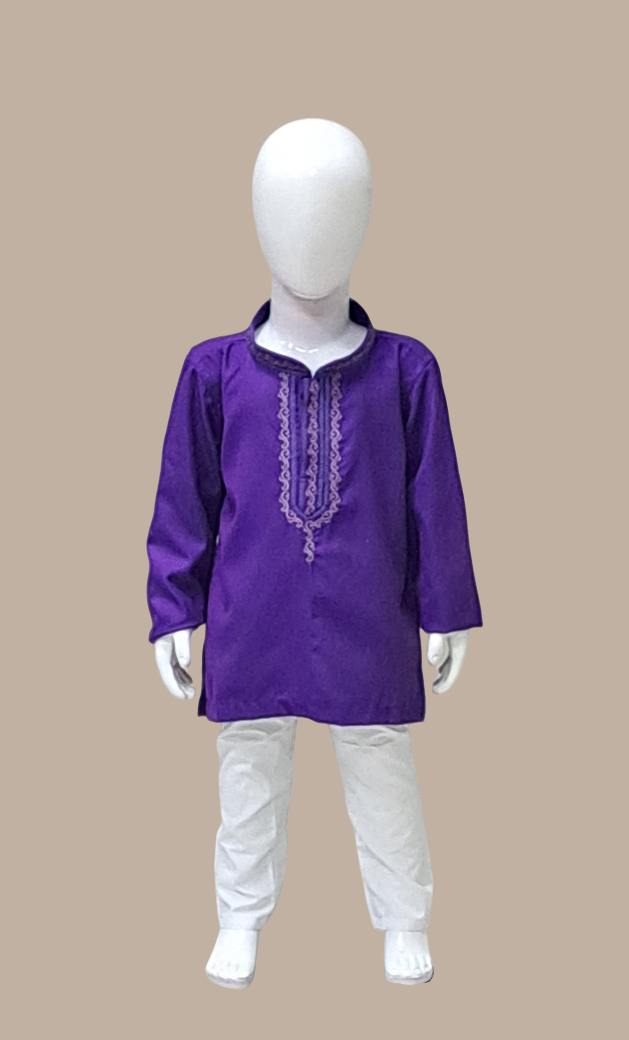 Deep Purple Embroidered Kurta Top