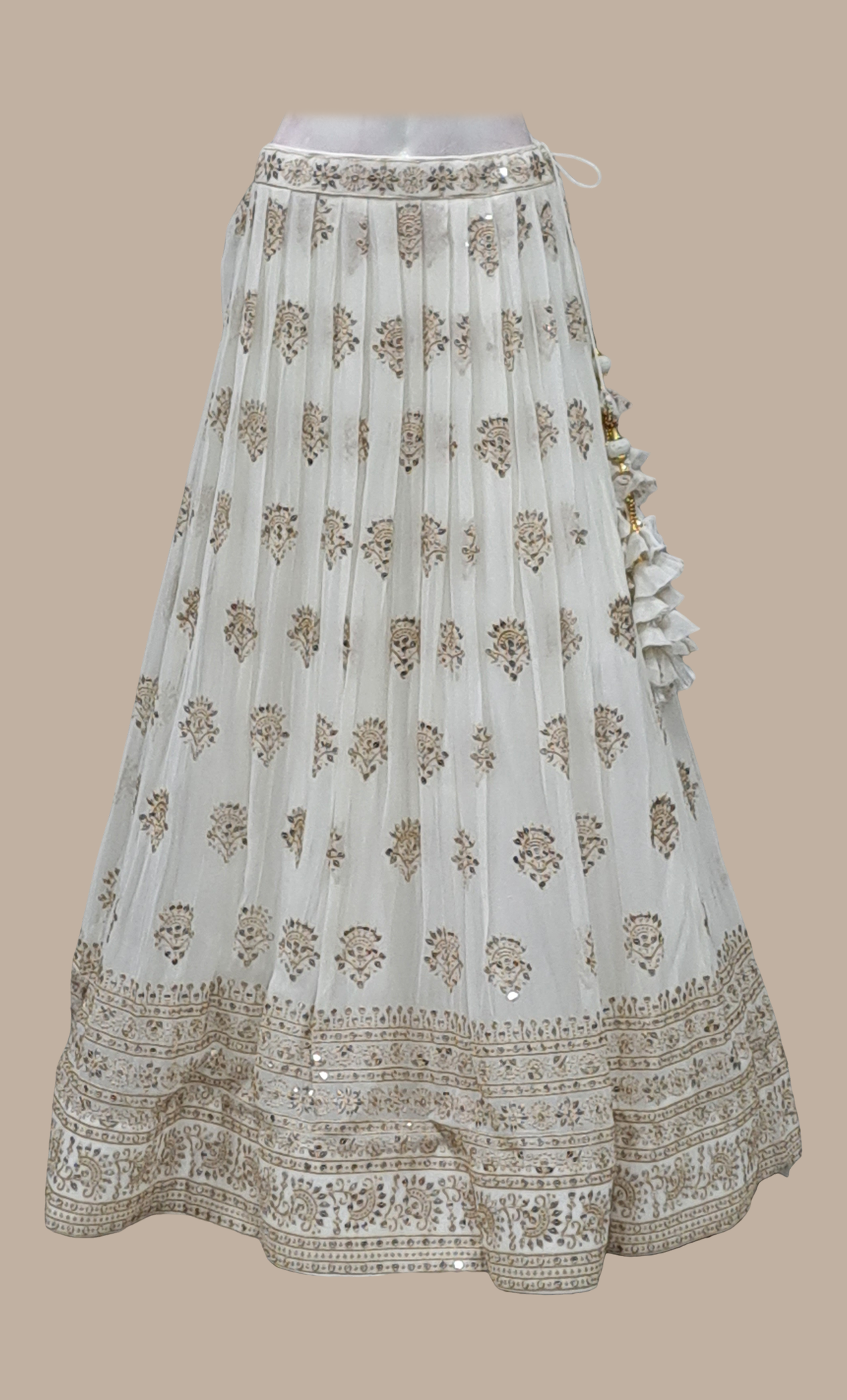 Off White Embroidered Choli Set