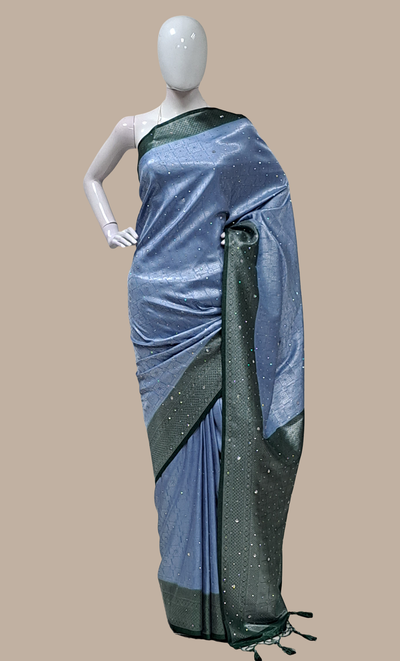 Deep Green Woven Art Silk Sari