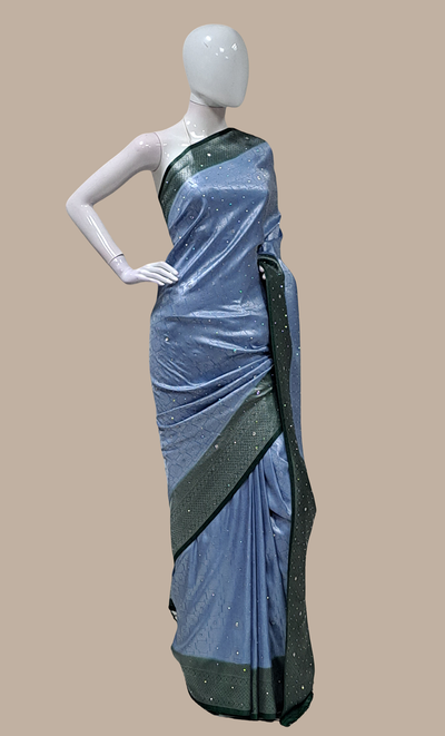 Deep Green Woven Art Silk Sari