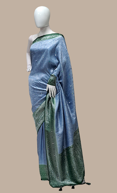 Green Woven Art Silk Sari