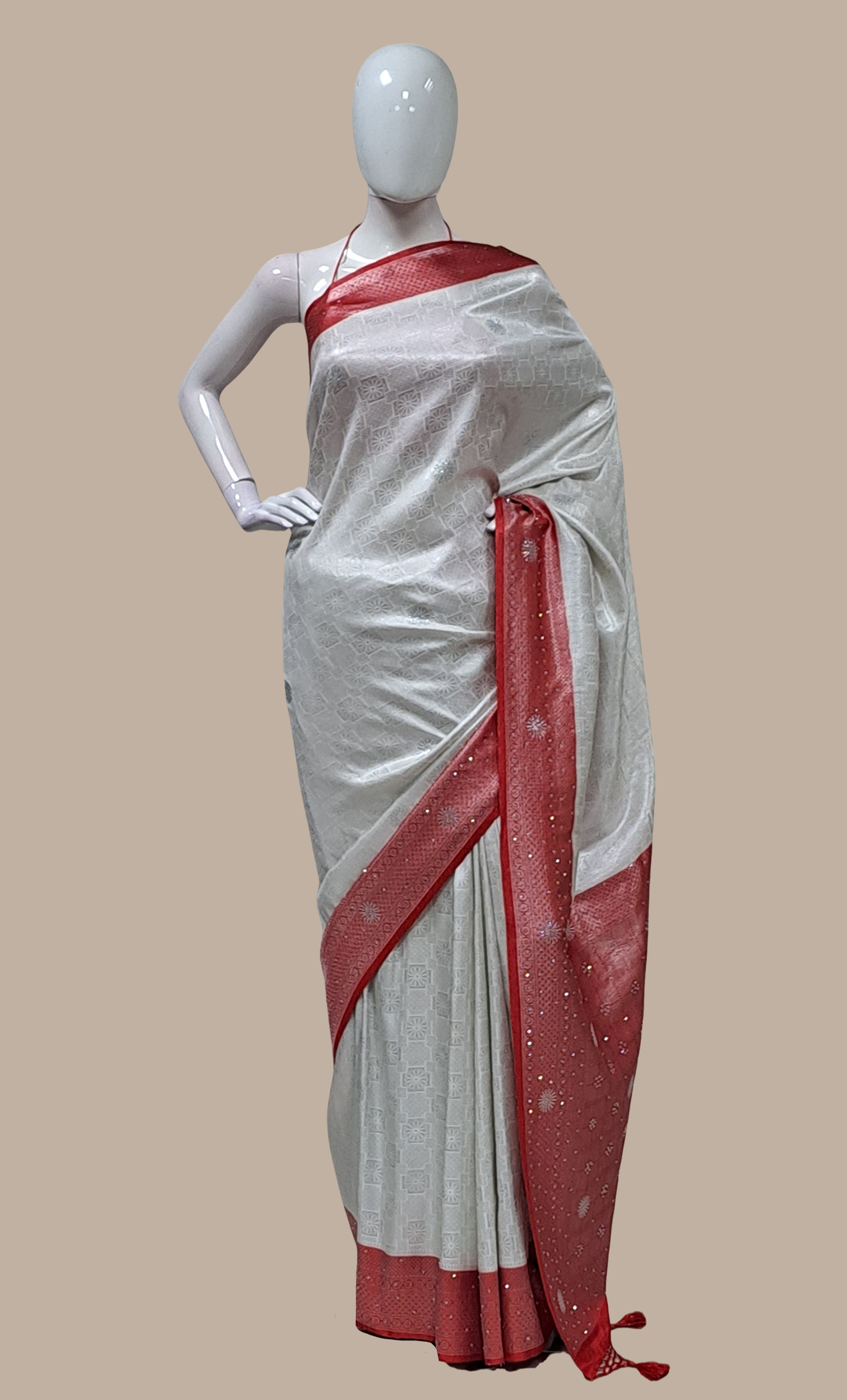 Red Woven Art Silk Sari