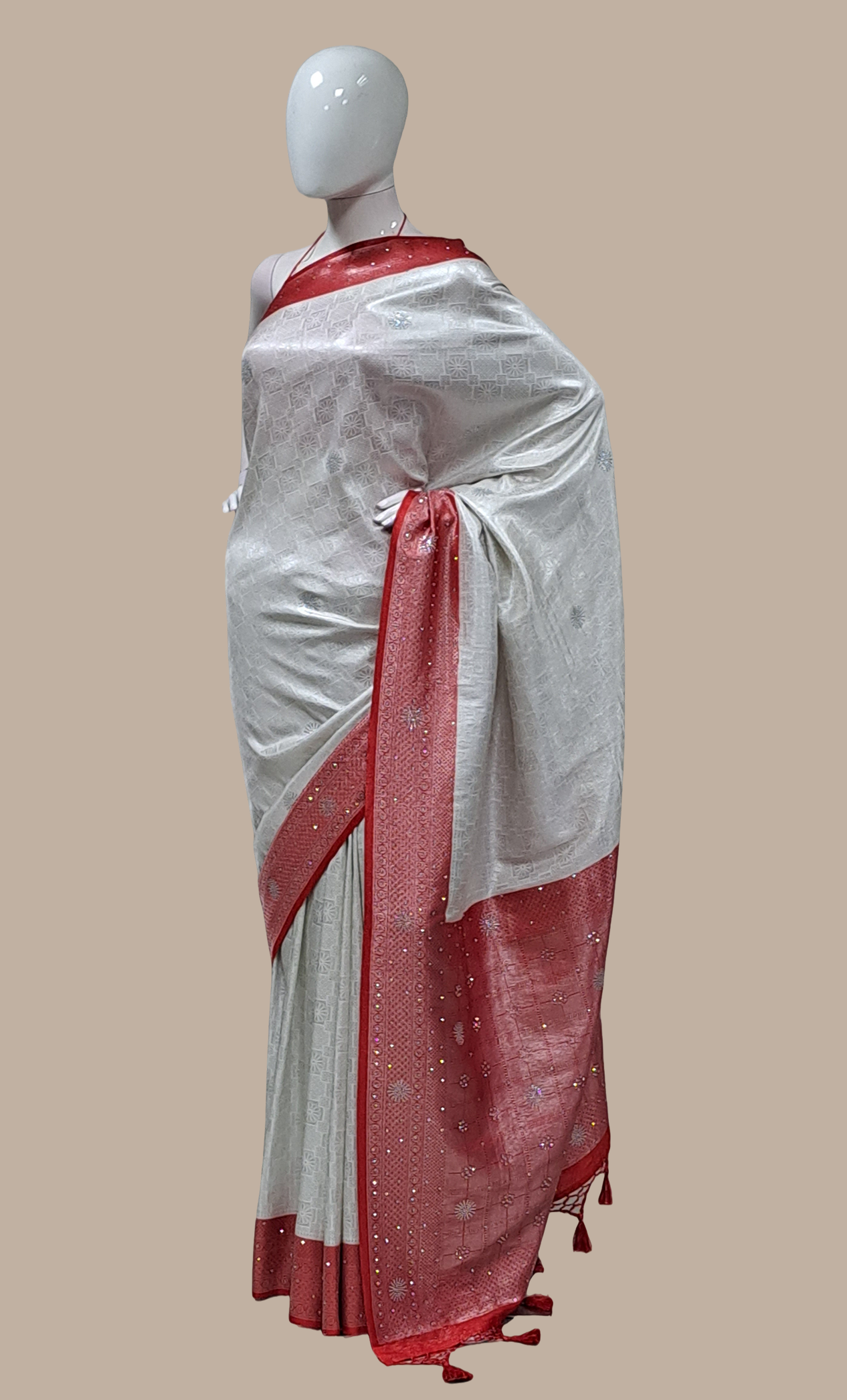 Red Woven Art Silk Sari