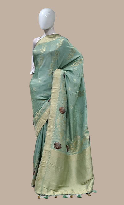 Deep Mint Woven Sari