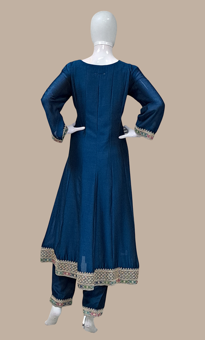 Deep Teal Green Embroidered Punjabi