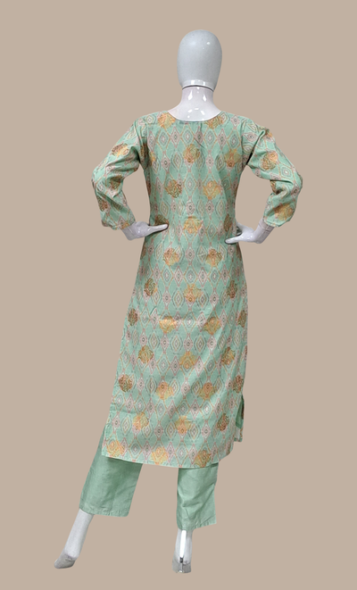 Sea Green Embroidered Punjabi