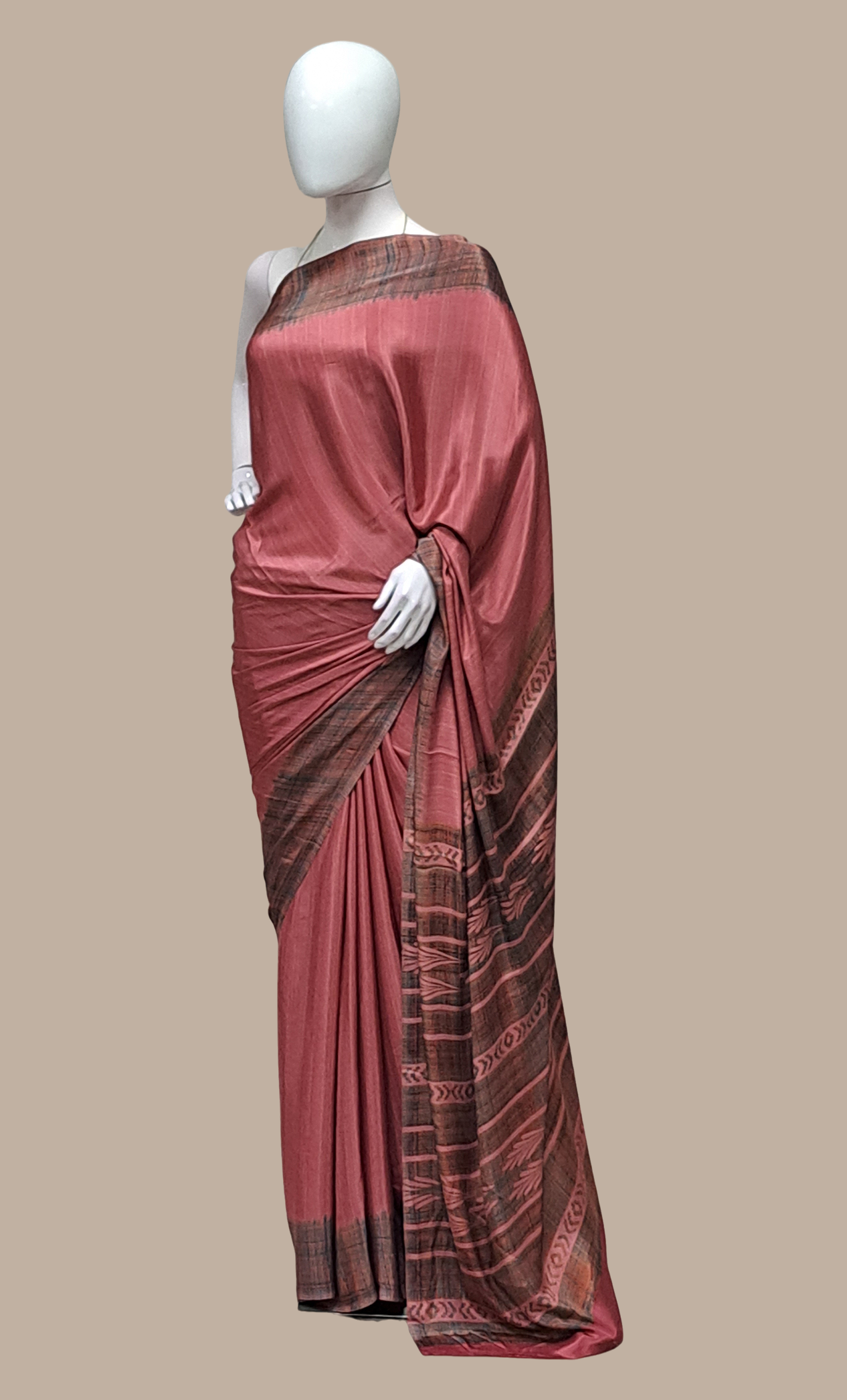 Deep Mink Printed Sari