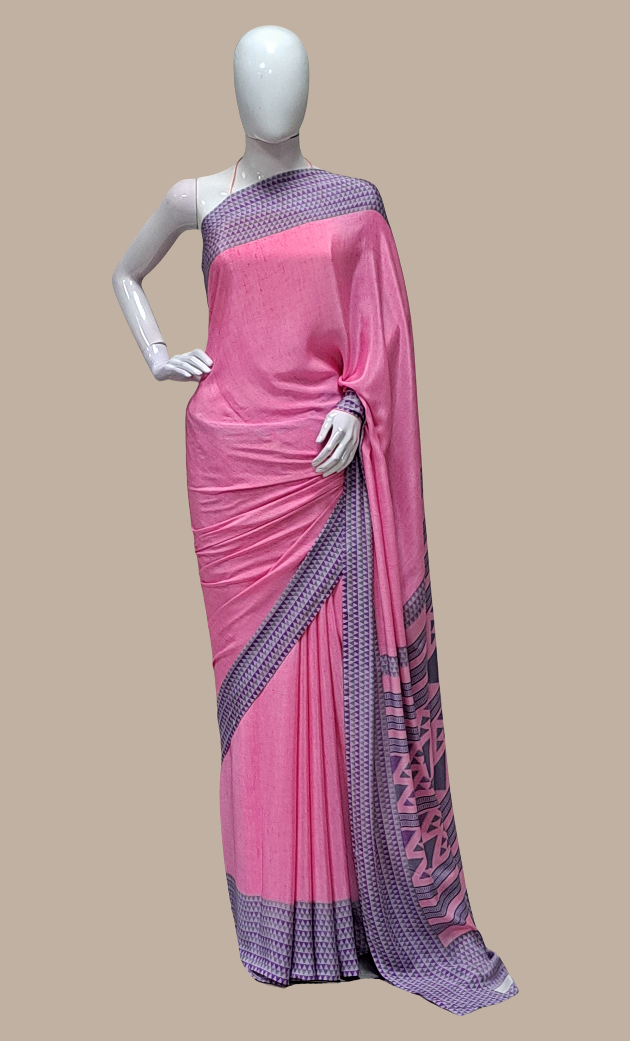 Pink Printed Sari