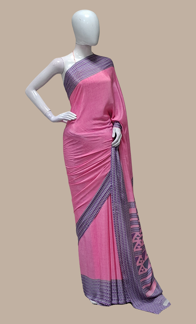 Pink Printed Sari