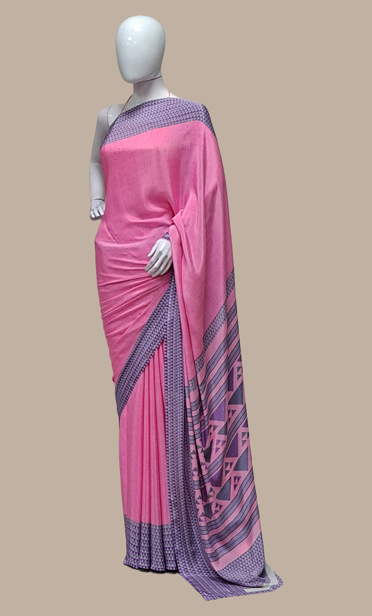 Pink Printed Sari