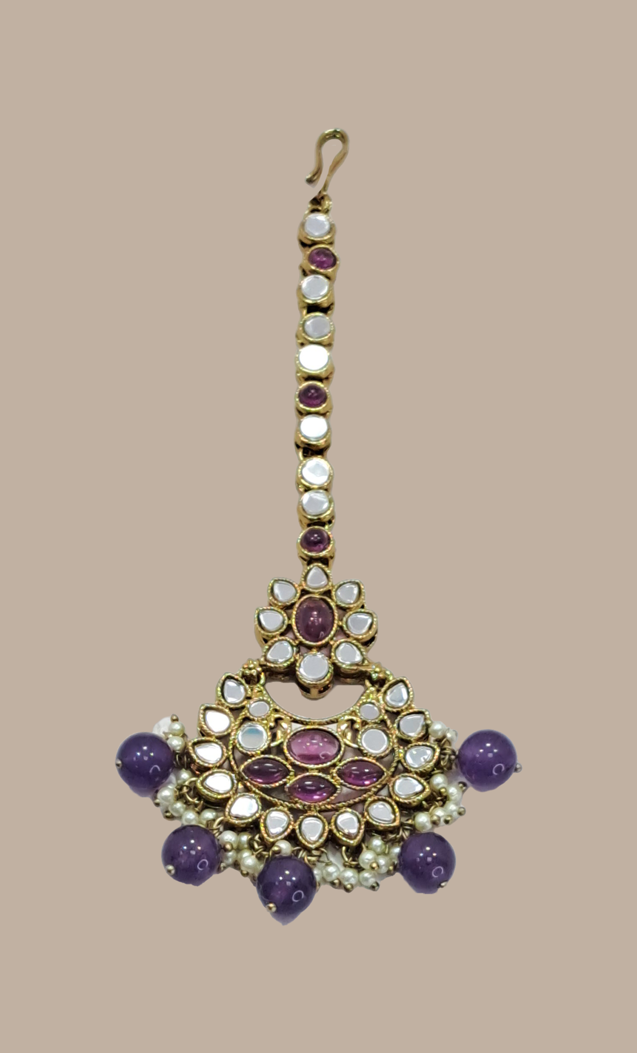 Purple Bead Work Sirbandi