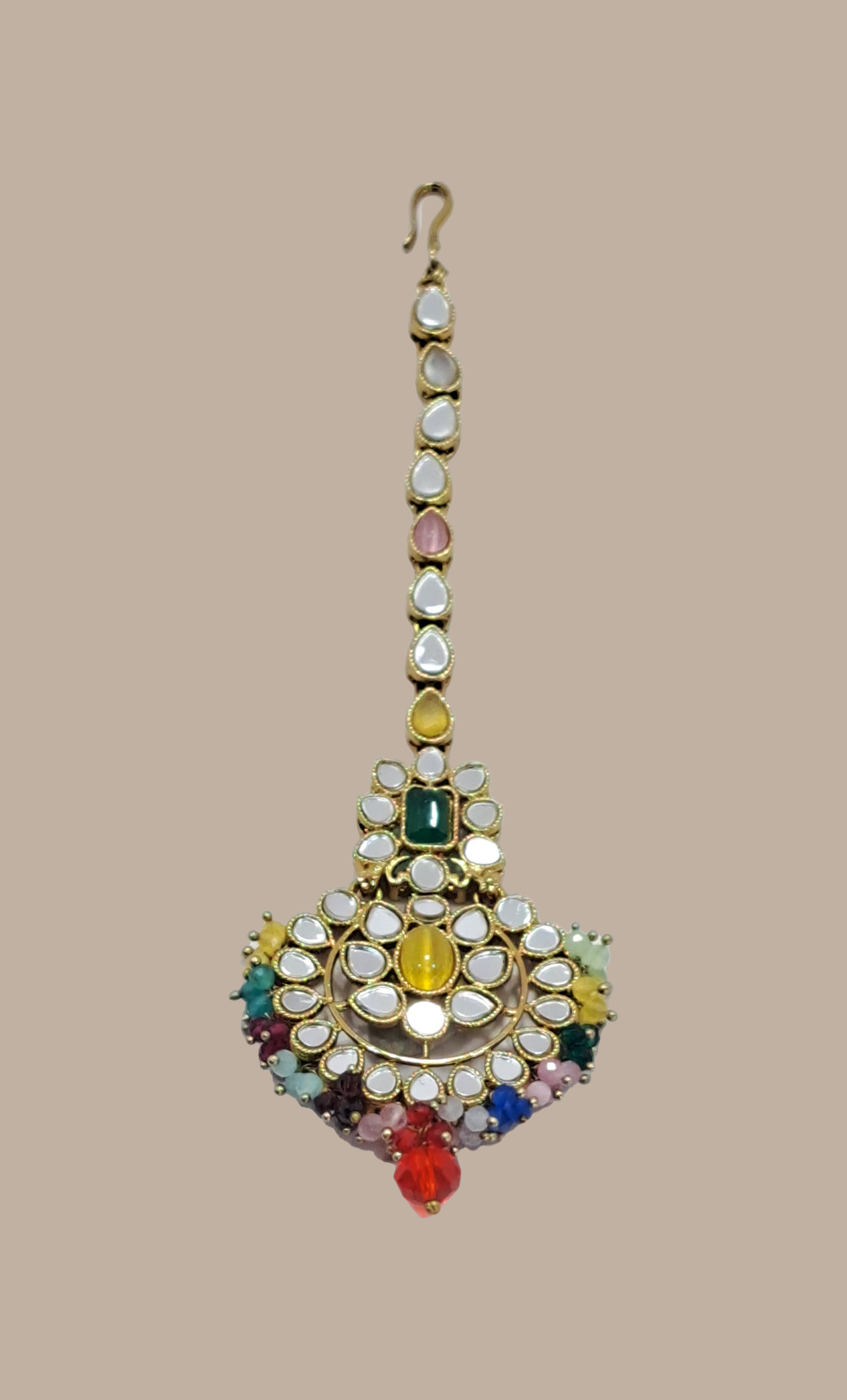 Multi-Colour Bead Work Sirbandi