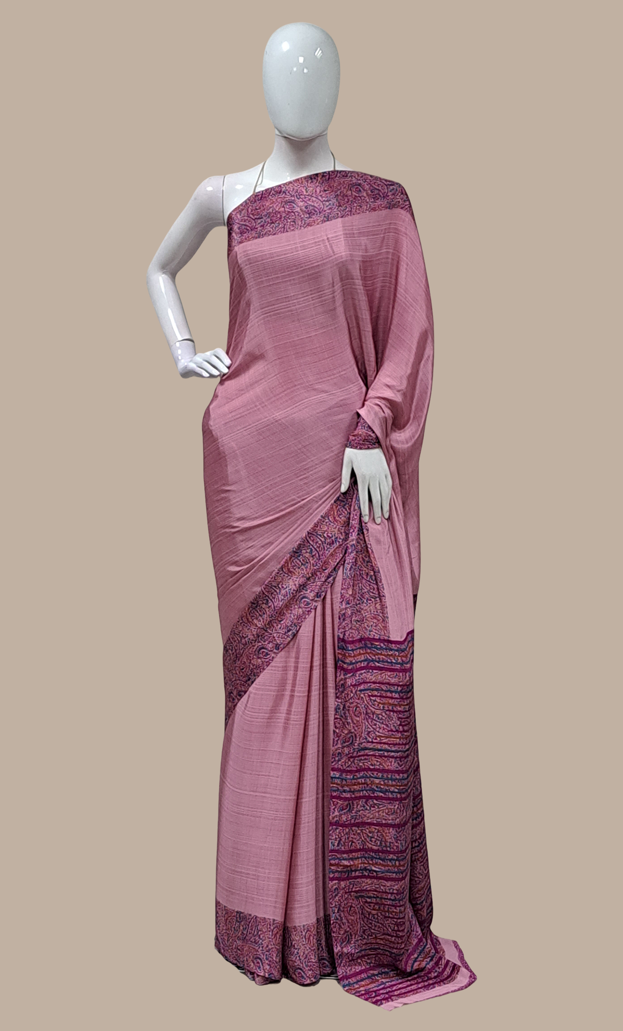 Deep Mink Printed Sari