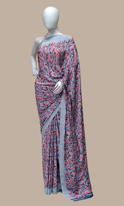 Grey Printed Sari