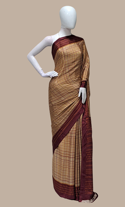 Maroon Printed Sari