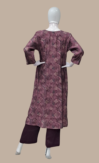 Grape Bandhani Printed Punjabi