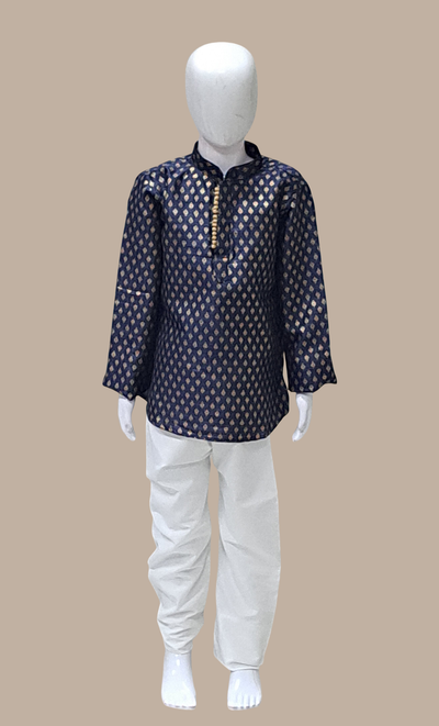 Navy Printed Kurta Top