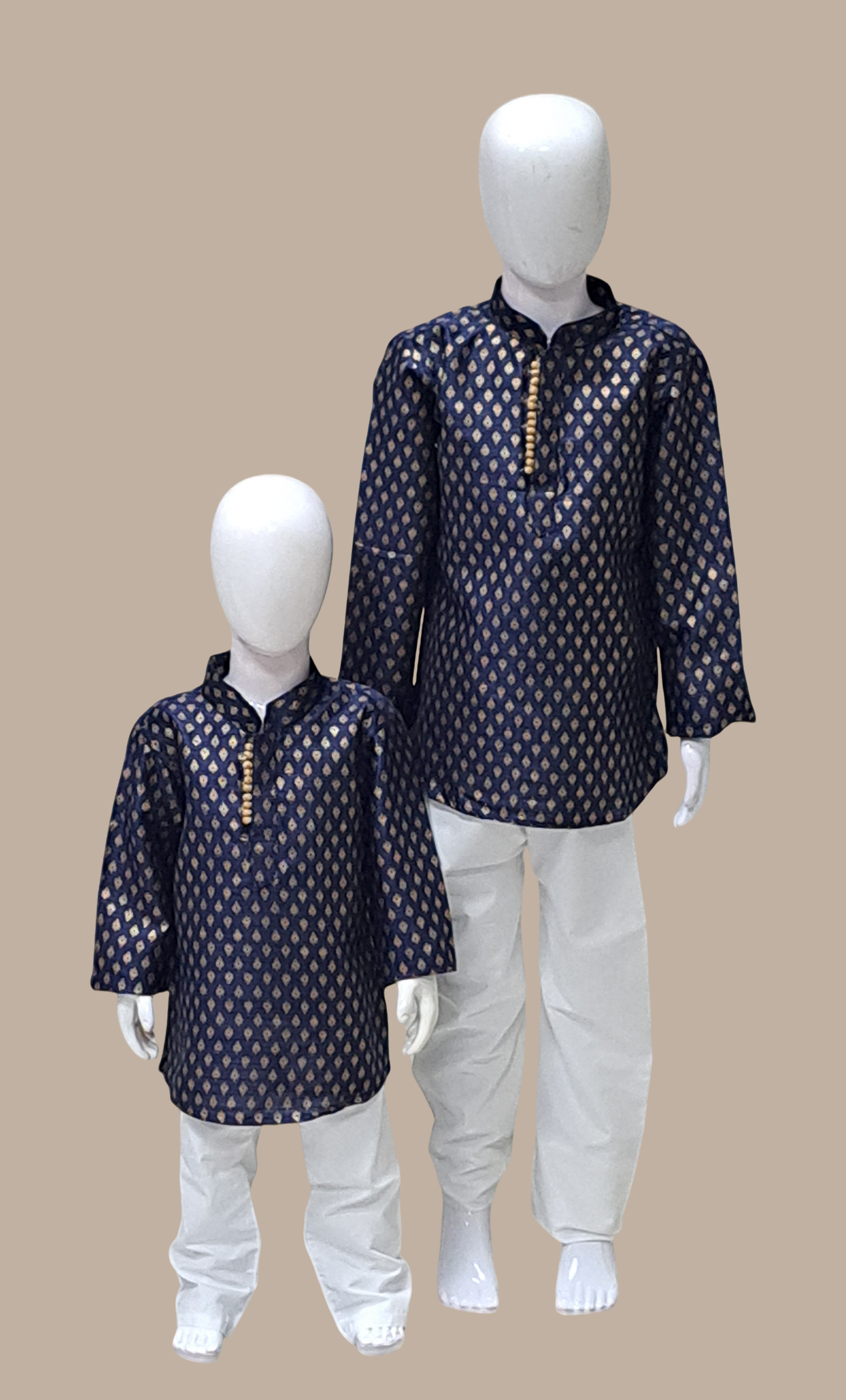 Navy Printed Kurta Top