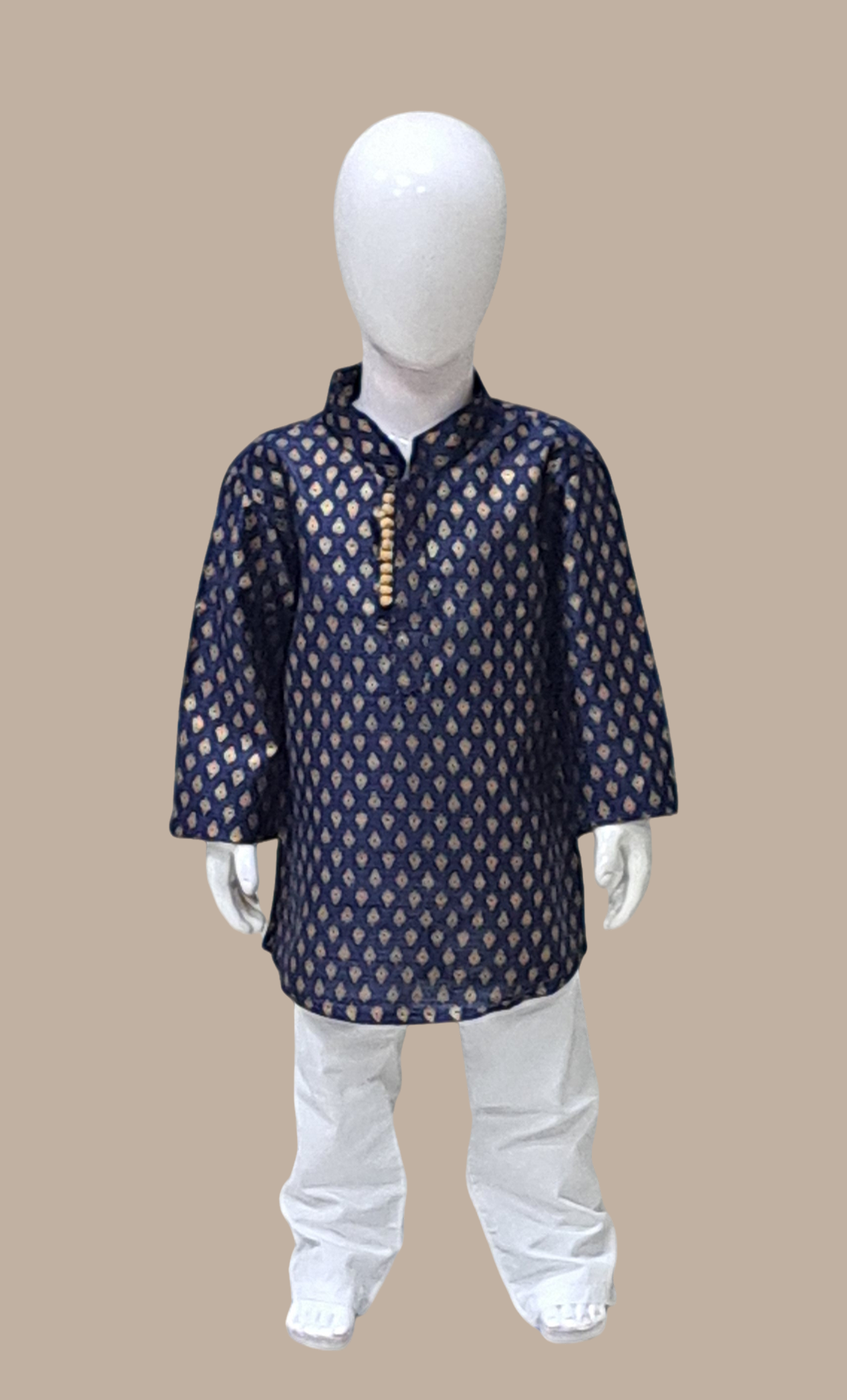 Navy Printed Kurta Top