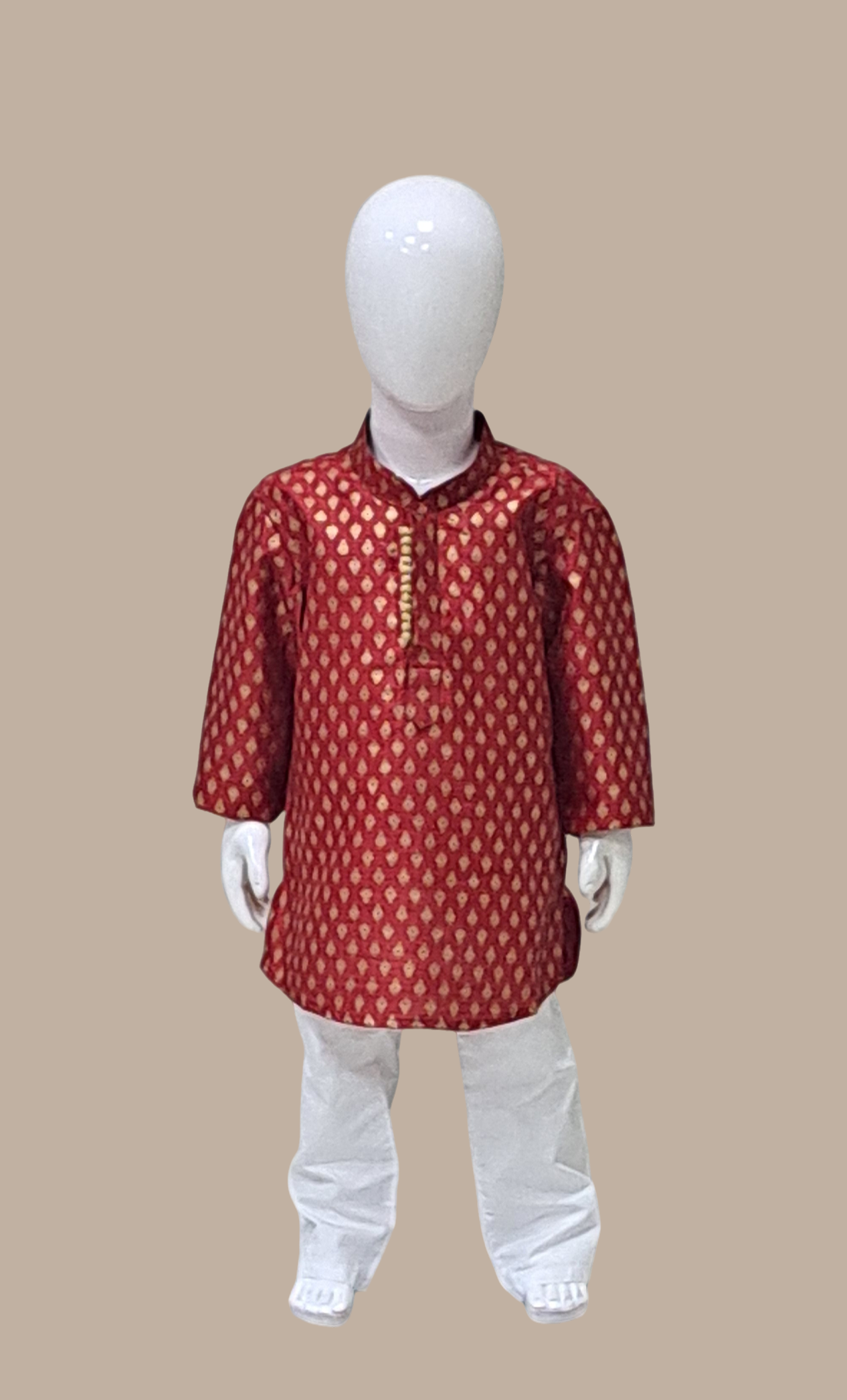 Deep Maroon Printed Kurta Top