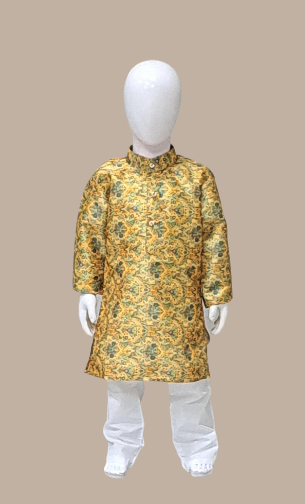 Mustard Printed Kurta Set