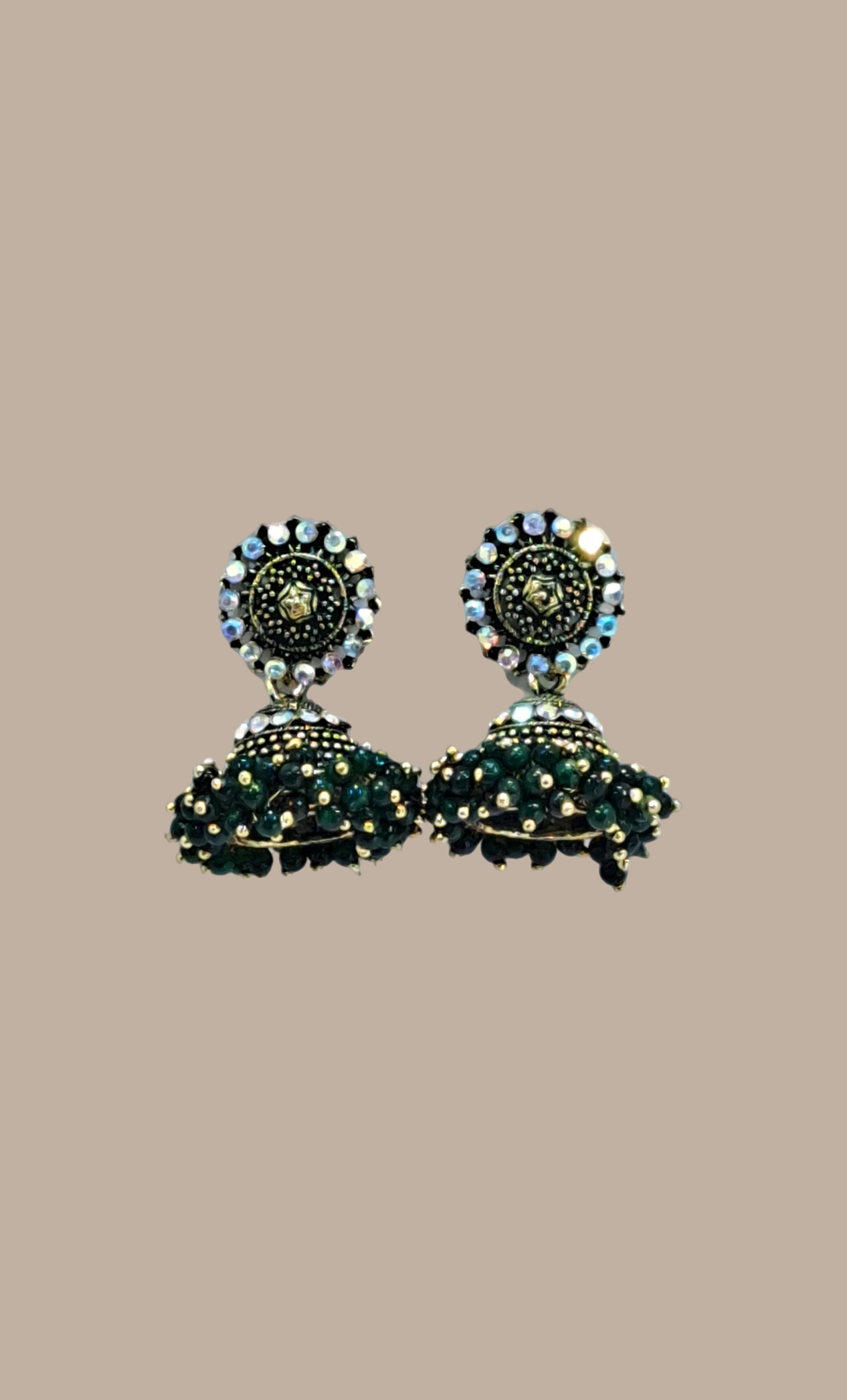 Deep Green Jumki Earrings