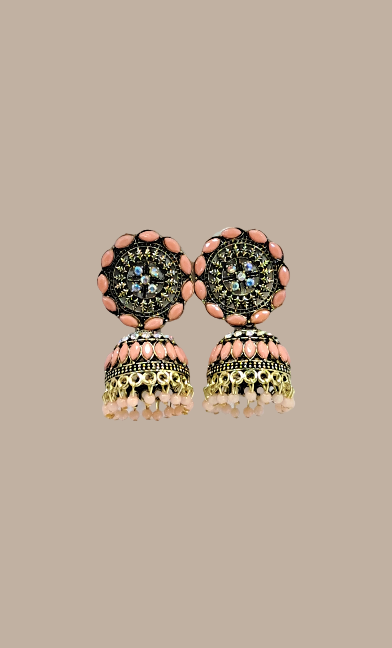 Peach Jumki Earrings