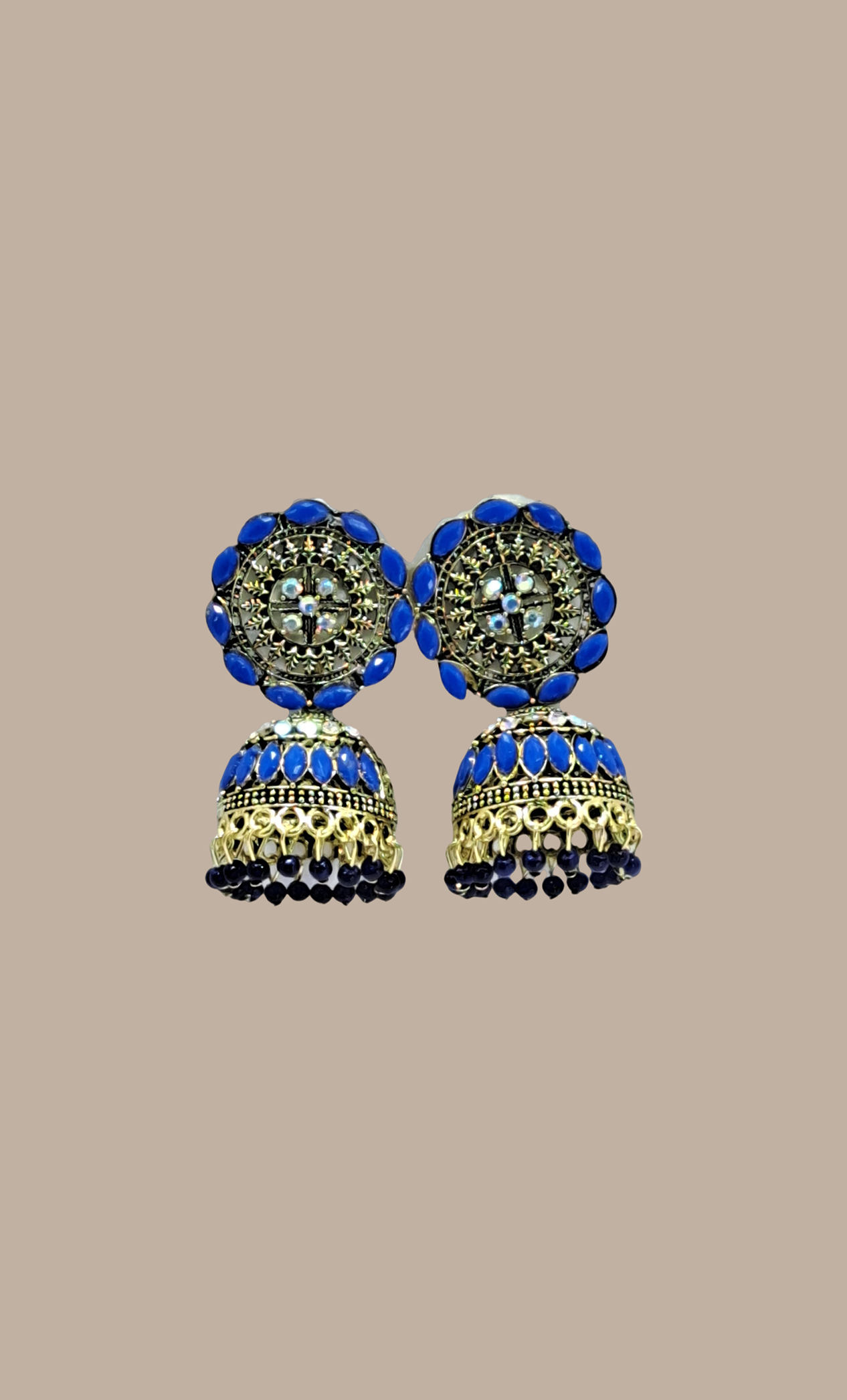 Deep Blue Jumki Earrings