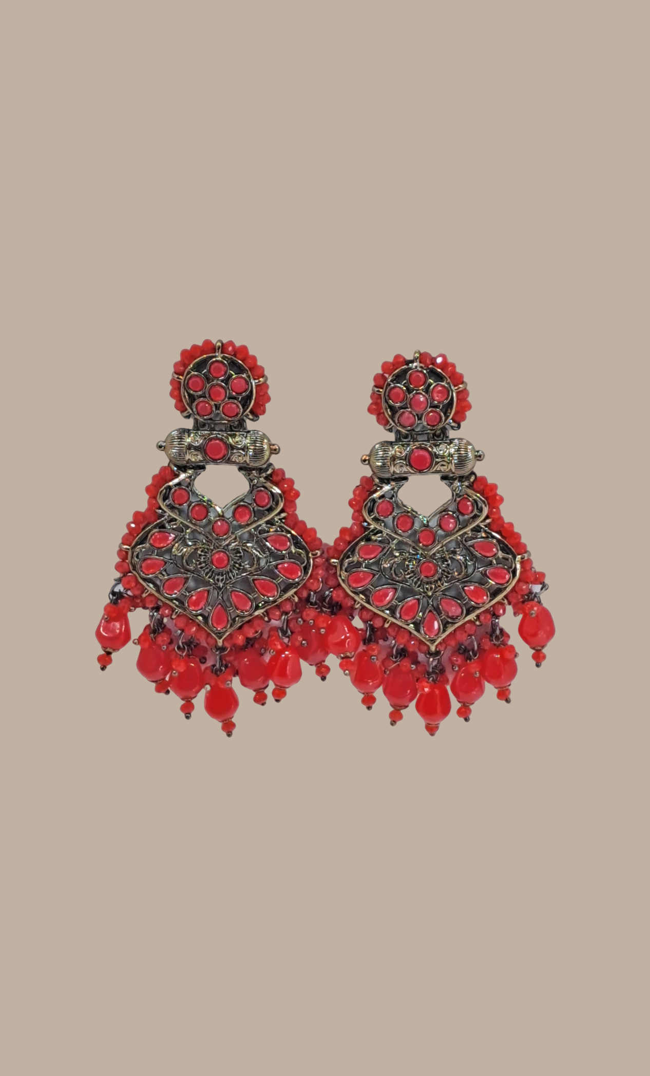 Deep Red Drop Earrings