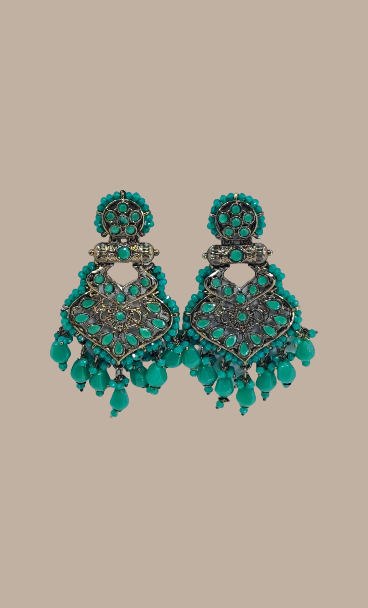 Deep Green Drop Earrings