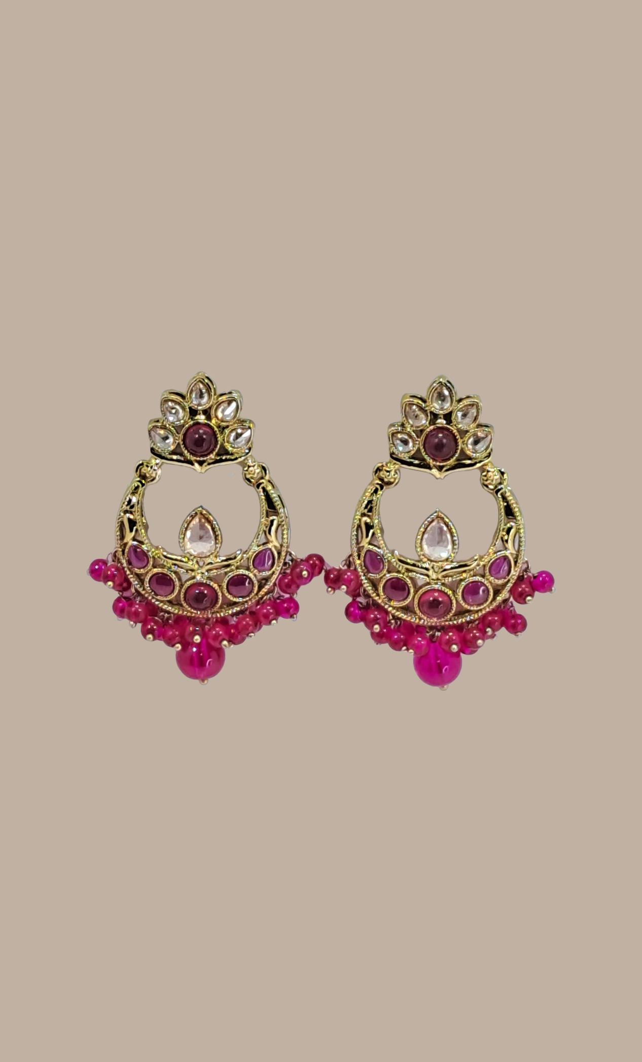 Deep Cerise Drop Earrings