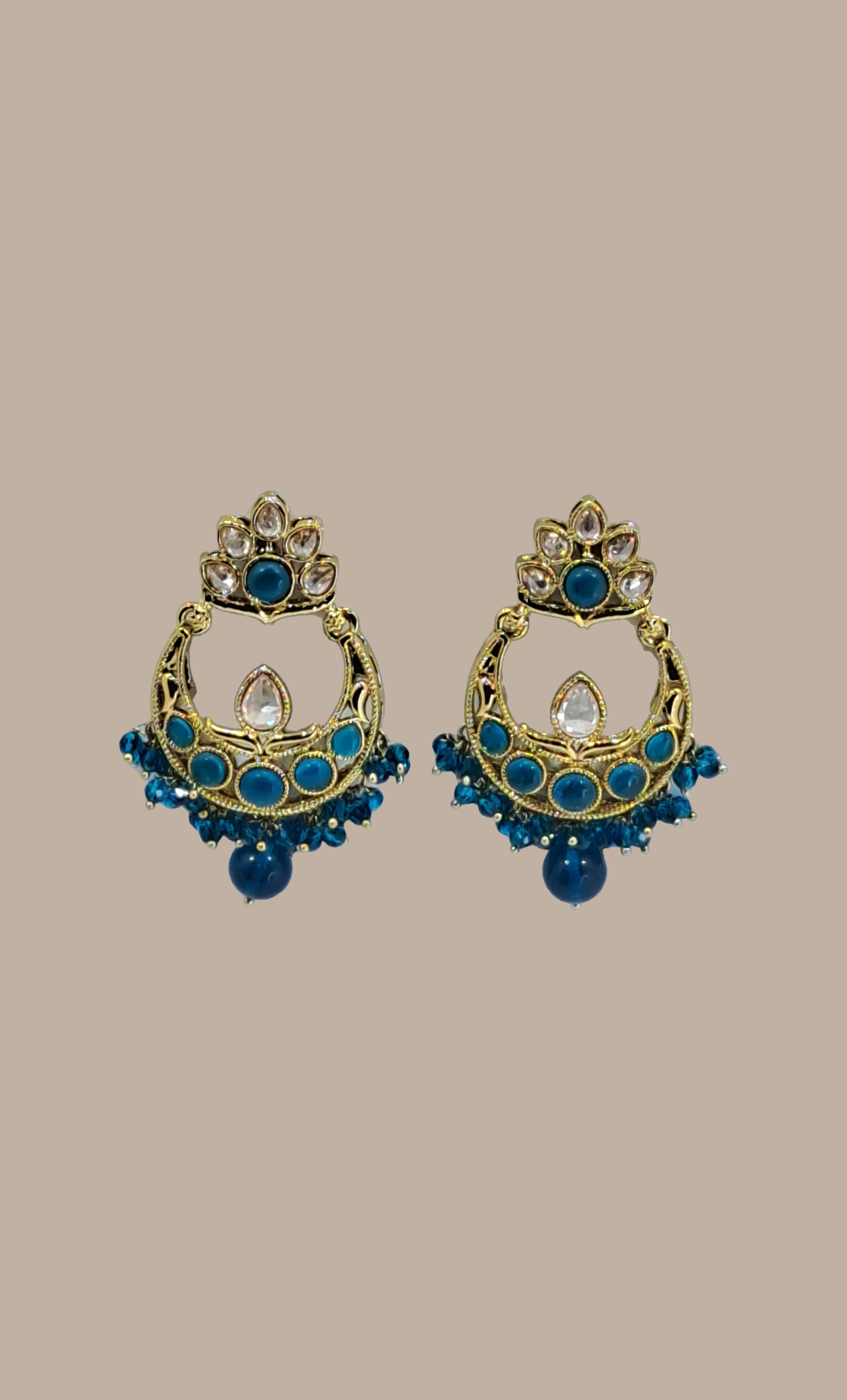 Deep Teal Drop Earrings