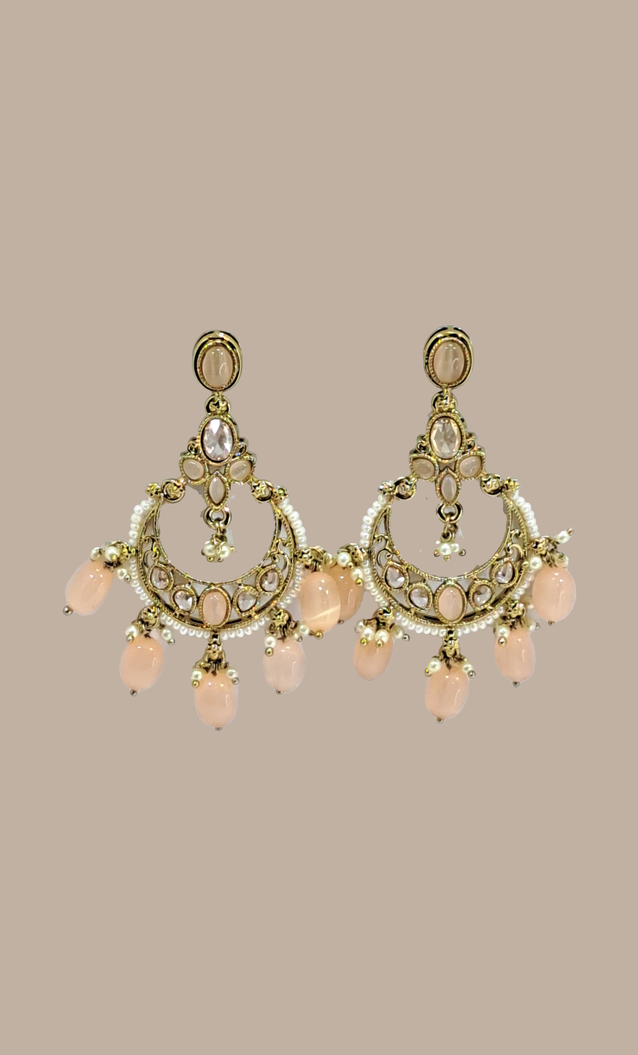 Pastel Peach Drop Earrings