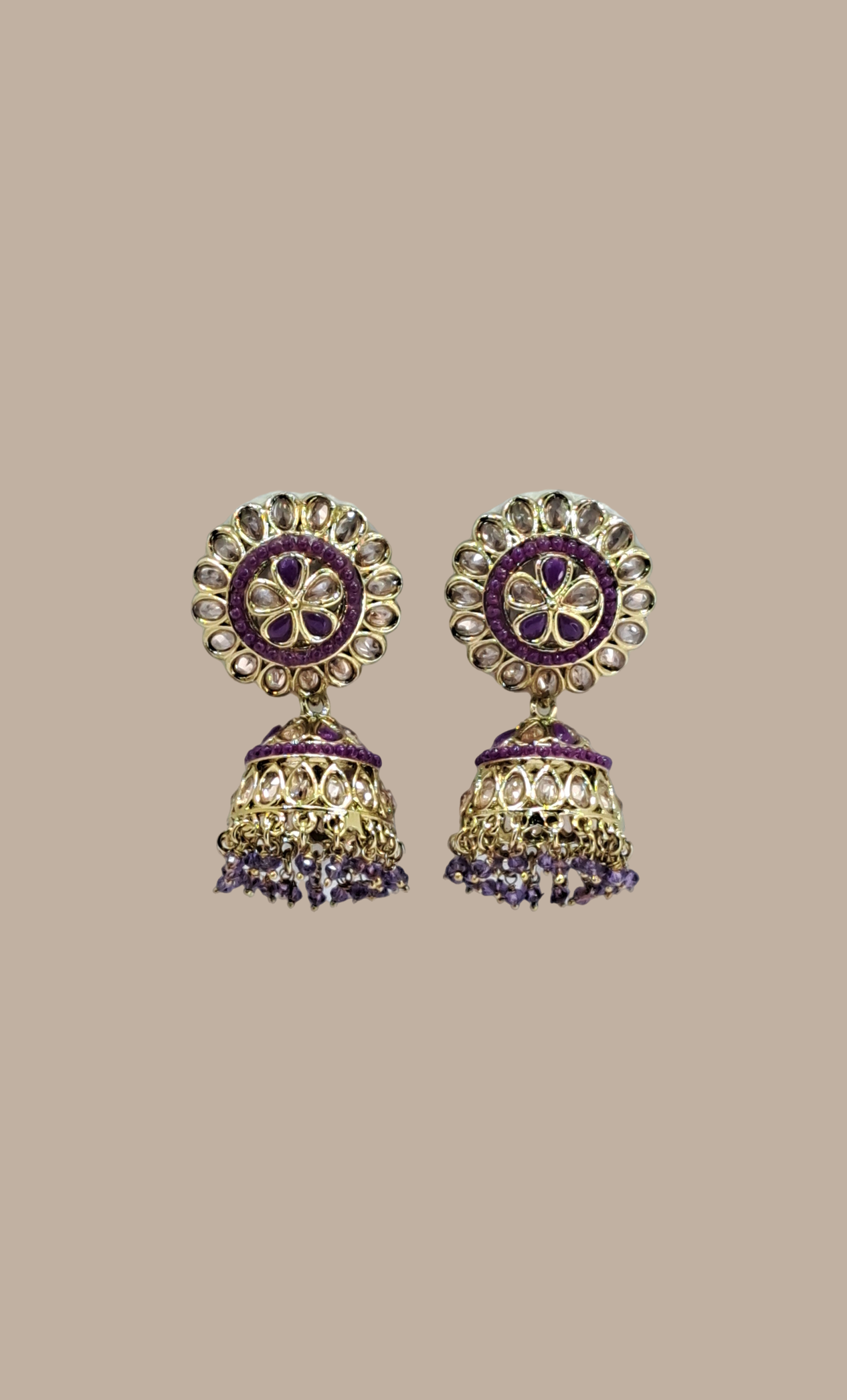 Deep Purple Jumki Earrings