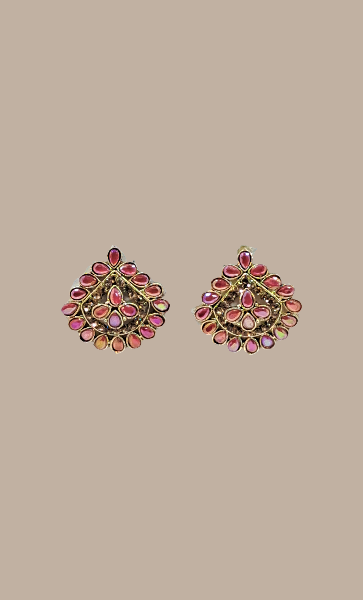 Deep Pink Stud Earrings