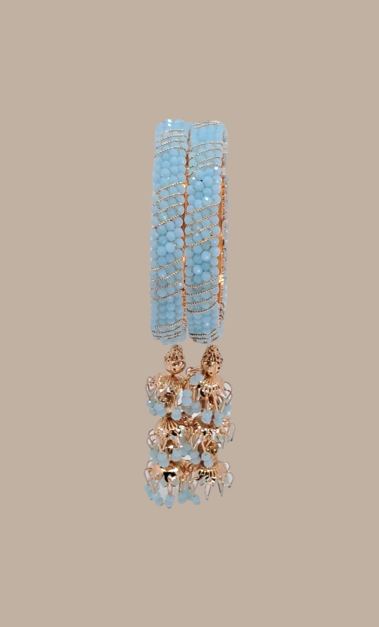 Soft Blue Stone Work Bangles