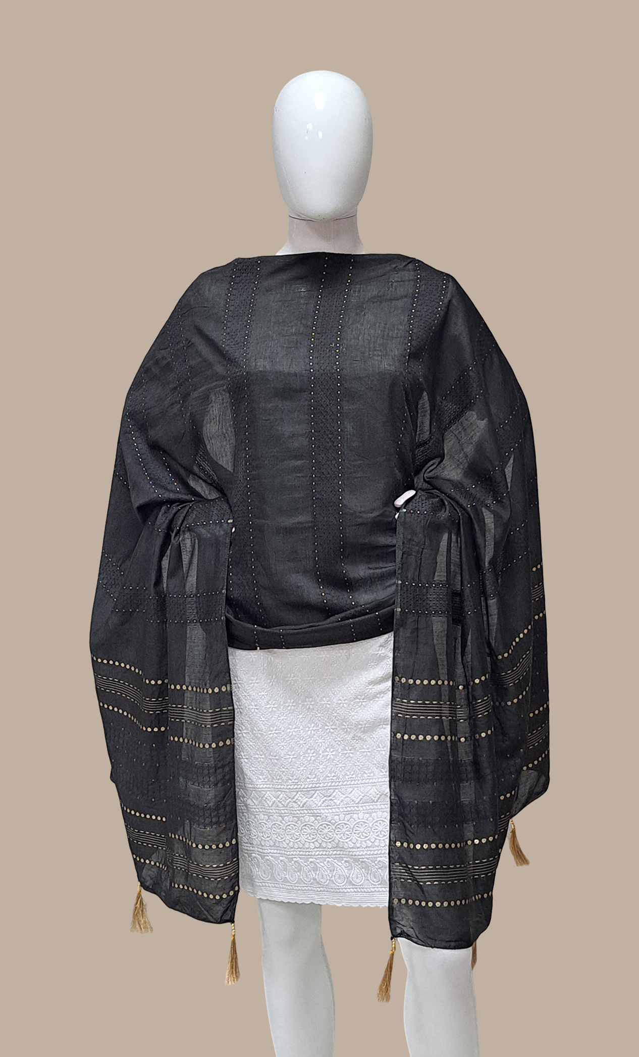 Black Embroidered Dupatta