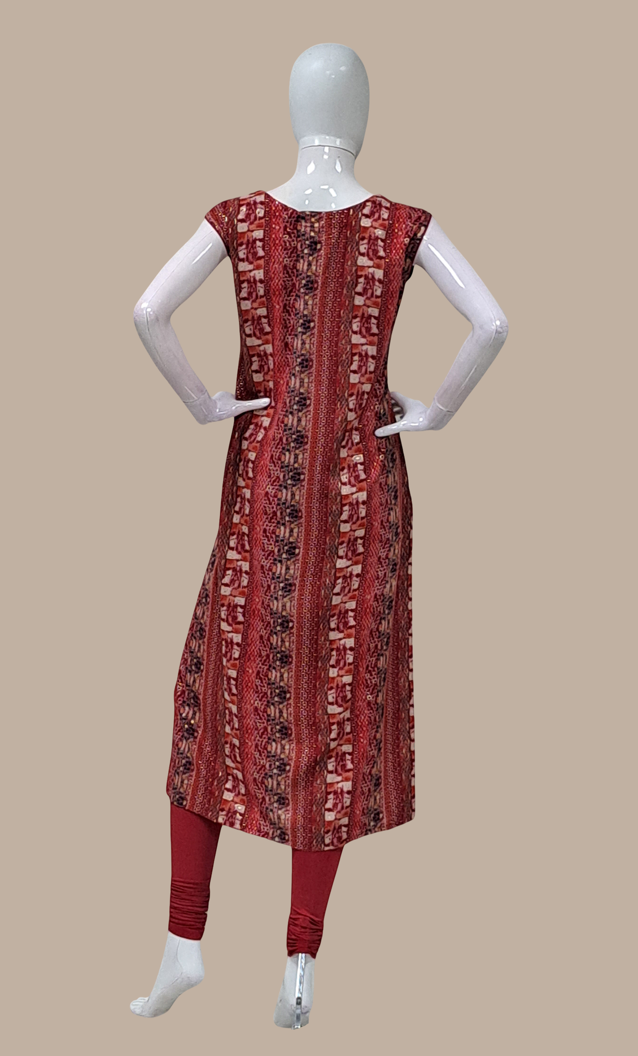 Maroon Printed Kurti Top