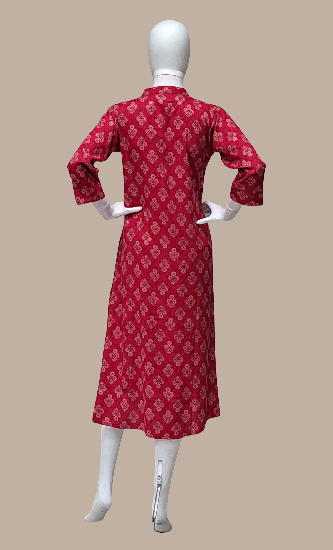 Deep Cerise Printed Kurti Dress