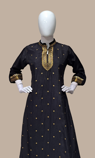 Black Embroidered Kurti Top & Pants