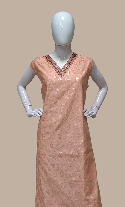 Peach Embroidered Punjabi