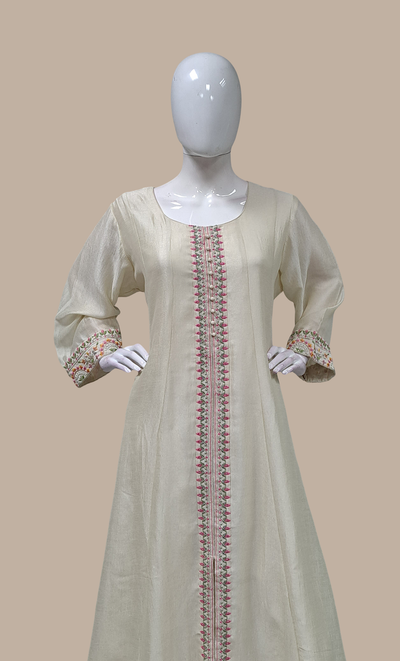 Cream Embroidered Punjabi