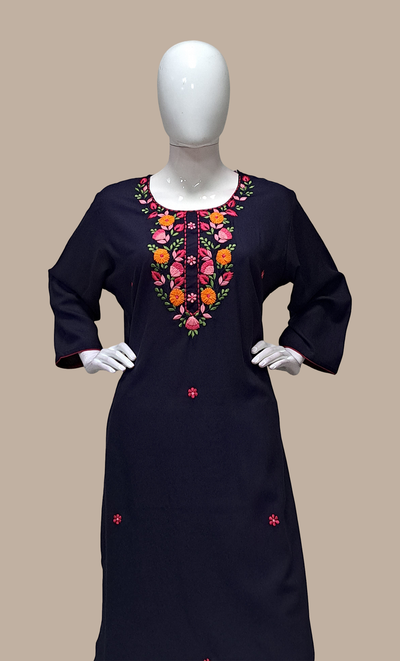 Navy Embroidered Punjabi