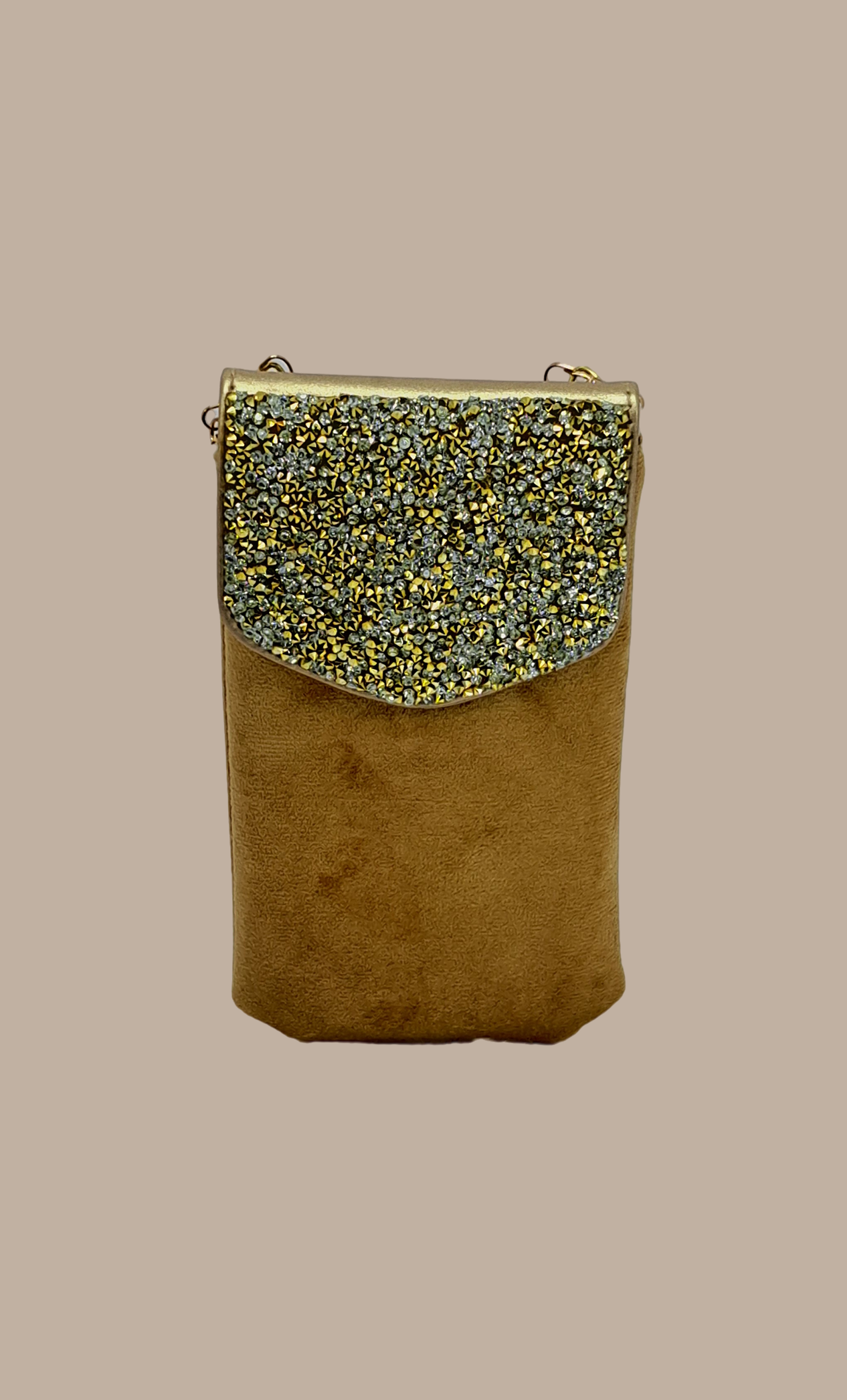 Beige Cell Phone Pouch Bag