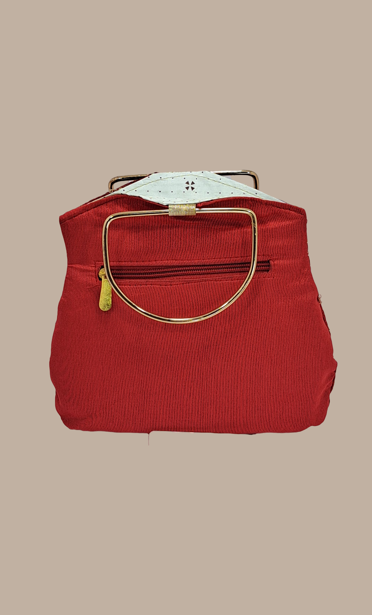 Red Embroidered Handbag