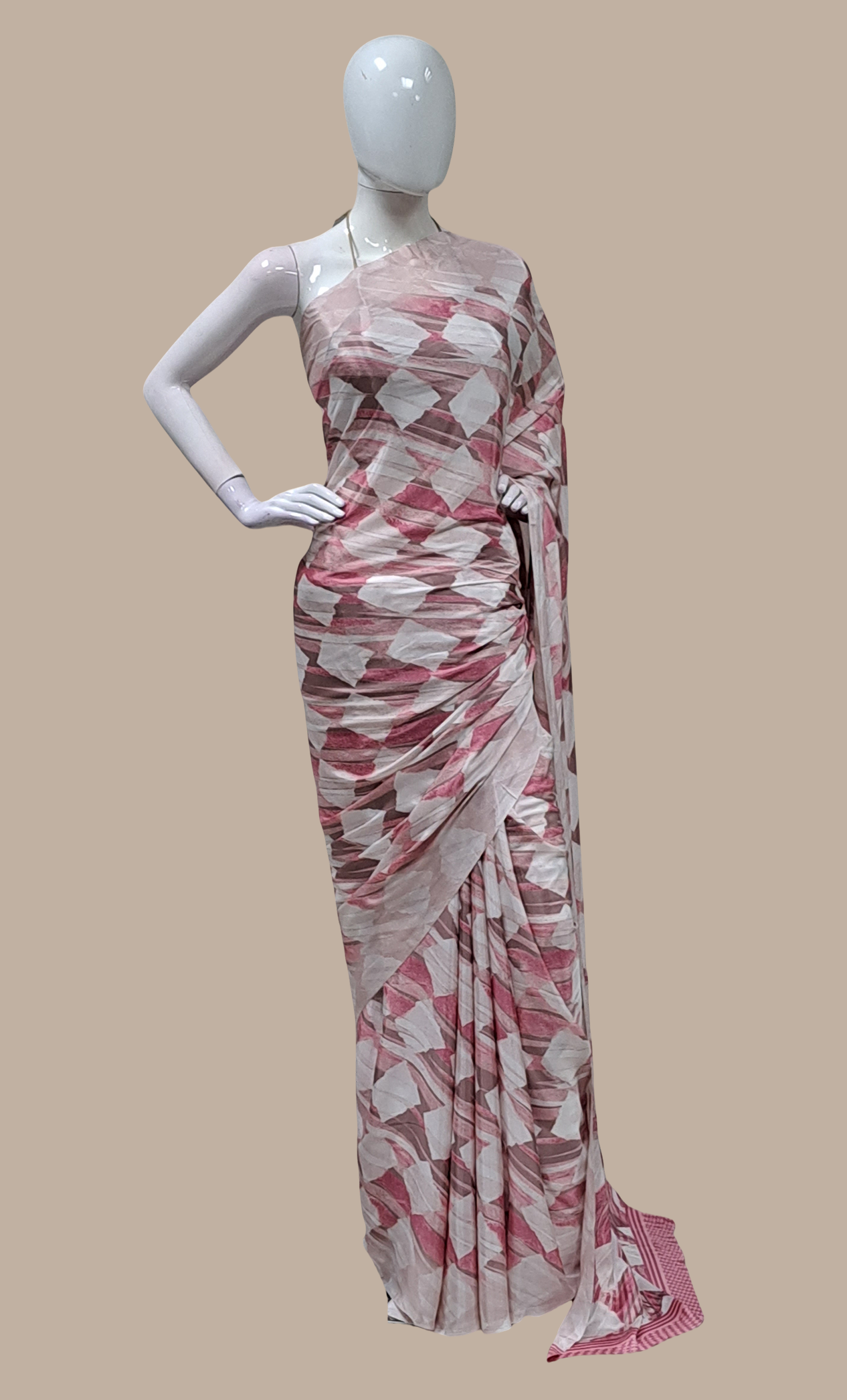 Light Mink Printed Sari