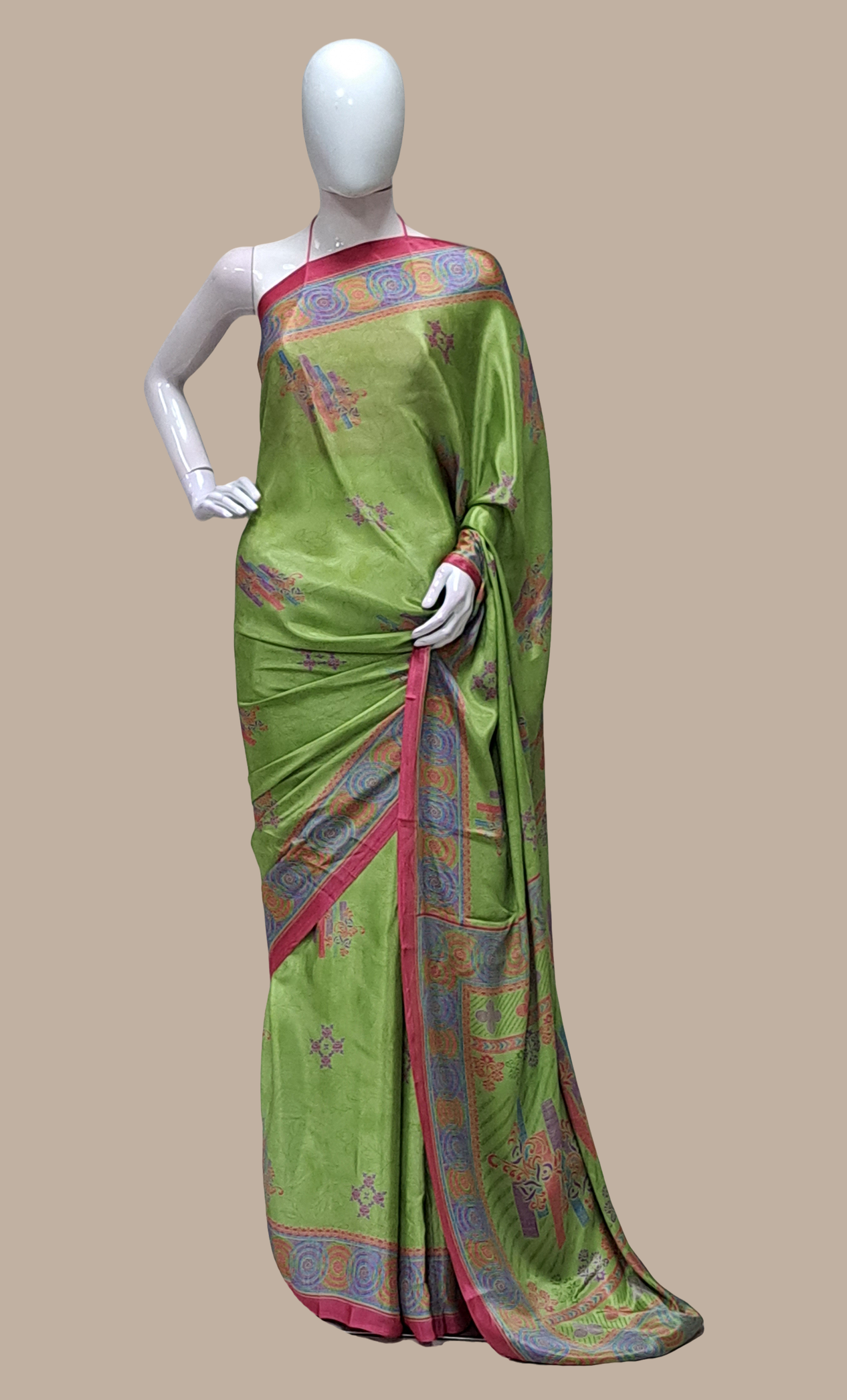 Olive Printed Sari