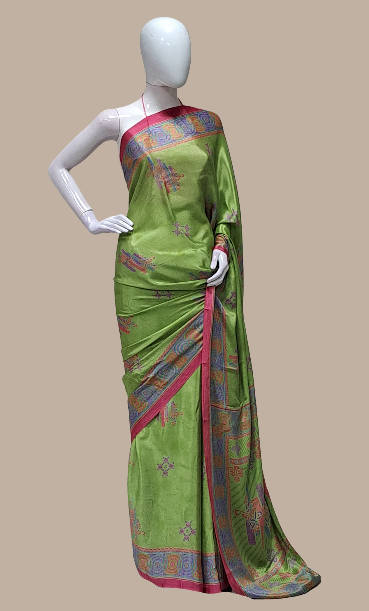 Olive Printed Sari