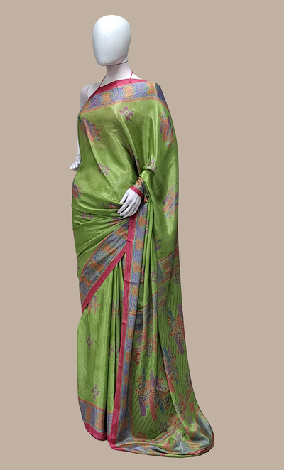 Olive Printed Sari